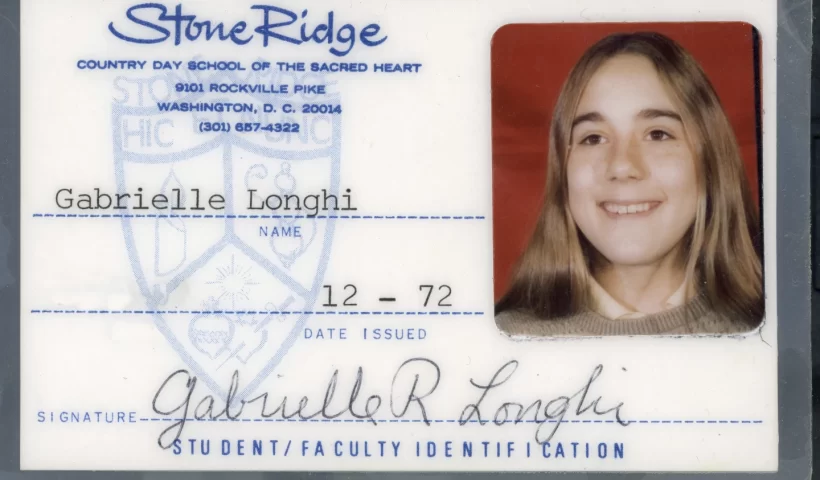 This image provided by Gabrielle Longhi shows her 1972 school identification card from Stone Ridge School of the Sacred Heart in Bethesda, Md. In a recent lawsuit, Longhi alleges she was sexually abused by a Catholic sister at the school. The sexual abuse of children by Catholic nuns often has been overlooked in the Catholic clergy abuse crisis, but survivors of nun abuse hope to raise awareness of the issue. (Courtesy of Gabrielle Longhi via AP)