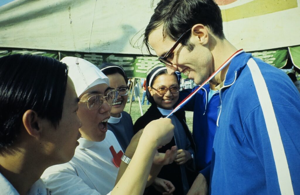 Fr. Jim Chevedden about 1975 in Taiwan, where he joined a race impromptu and came in 2nd.