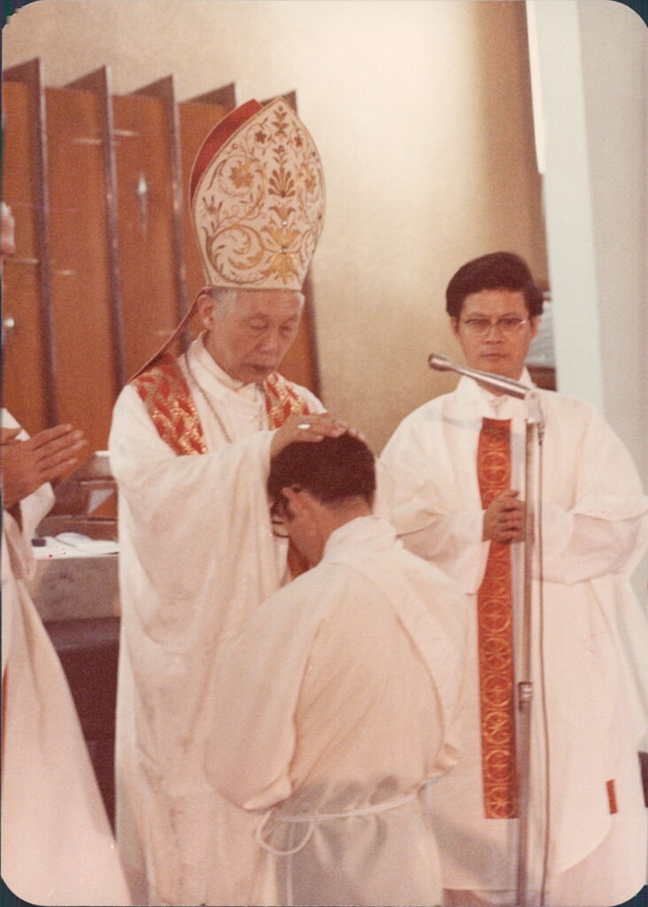 Fr. Jim Chevedden is ordained by Bishop Stanislaus Lwo Kuang in Taipei, Taiwan, on July 31, 1978.