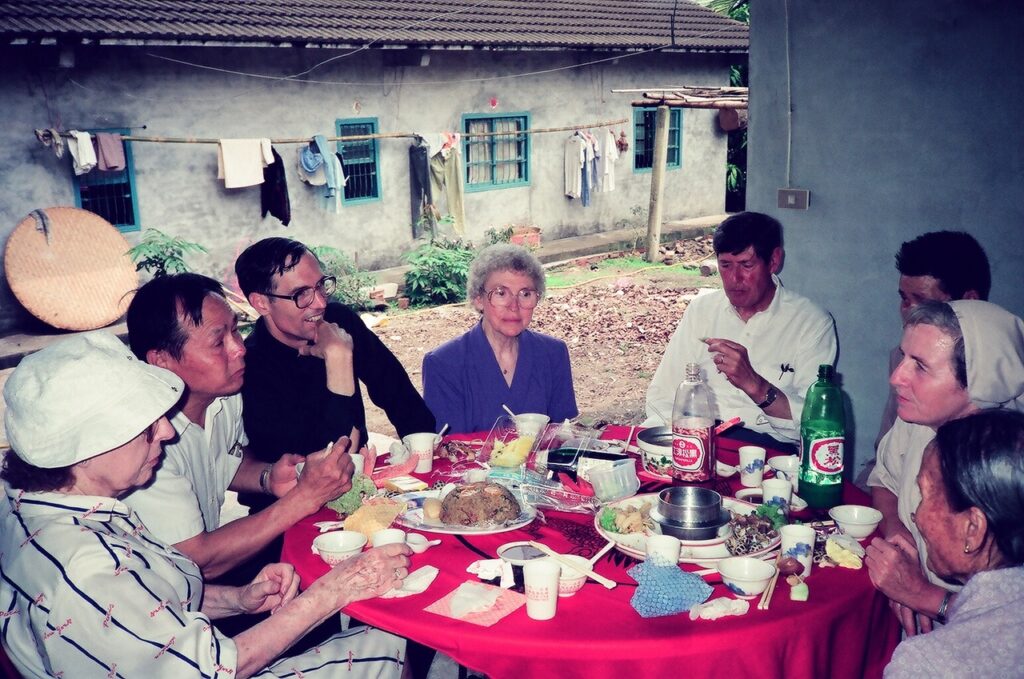 Fr. Jim Chevedden with his godparents (to his left) during their visit to Taiwan in about 1982.