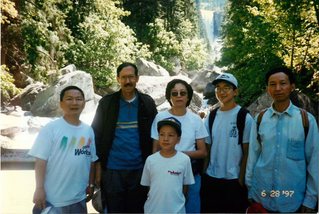 Fr. Jim Chevedden at Yosemite National Park on June 28, 1997 with parishioners.
