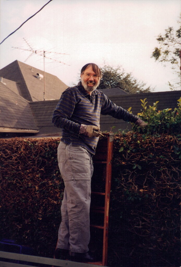 Fr. Jim Chevedden at his parents’ home in the Los Angeles area in 2003.
