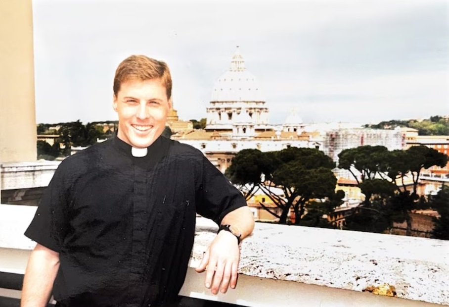 William Hambleton on the roof at the Pontifical North American College in Rome with St. Peter's Basilica in the background, circa 1997. He remains disappointed in the diocese's findings. (William Hambleton)