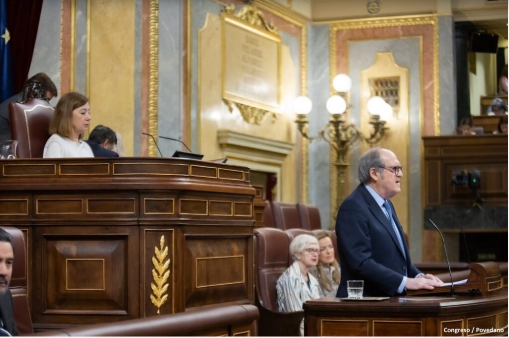 Ángel Gabilondo, the ombudsman in Spain, during a joint session of the houses of the Spaniard Congress, 2025. From his social media.