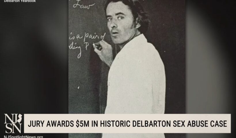 Richard Lott OSB in a screen image, from a Delbarton School yearbook.