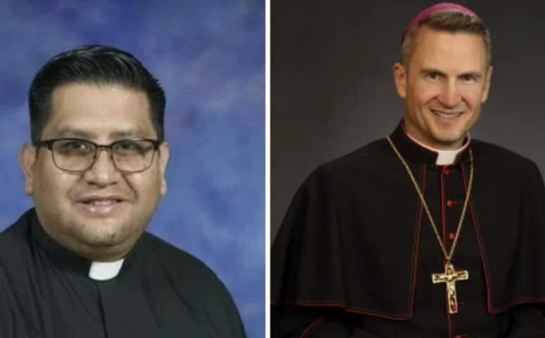 The Rev. Nestor Sanchez (left) and Bishop Ron Hicks, leader of the Diocese of Joliet. | Diocese of Joliet