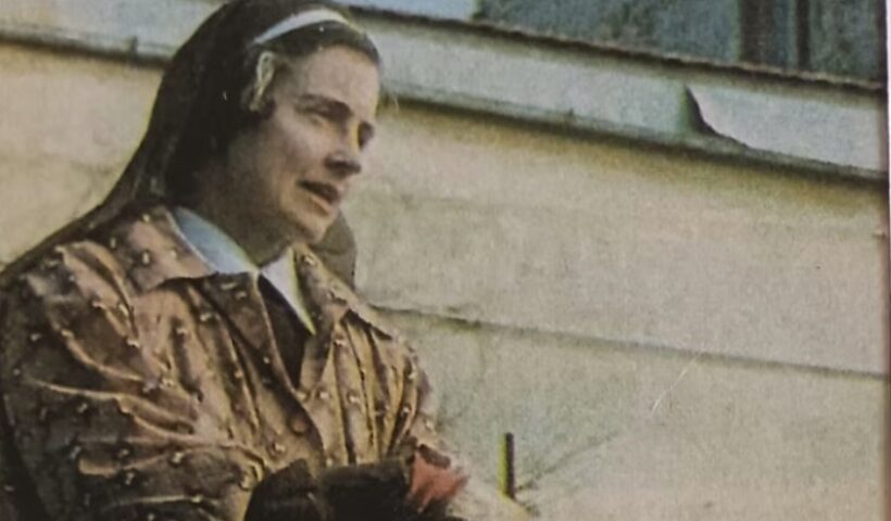 An old image of Mary as Sister Maria of Jesus, her name in the monastery. (Supplied: Mary Hughes)